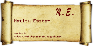 Matity Eszter névjegykártya